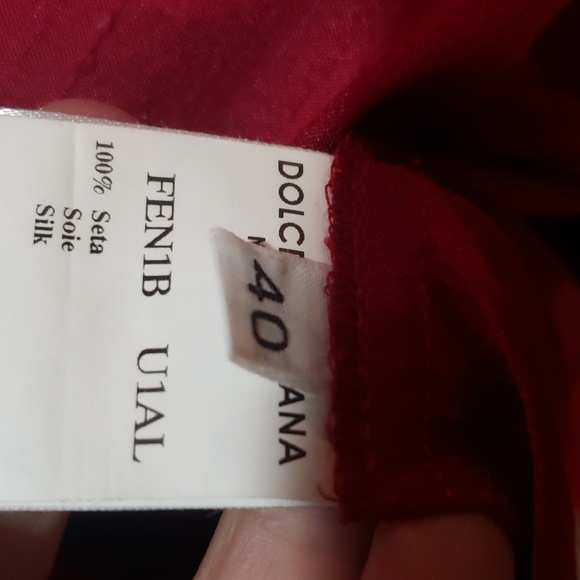 WINE colored Dolce & Gabbana Silk pantsuit Gorgeous size 40/2 US - Picture 7 of 10